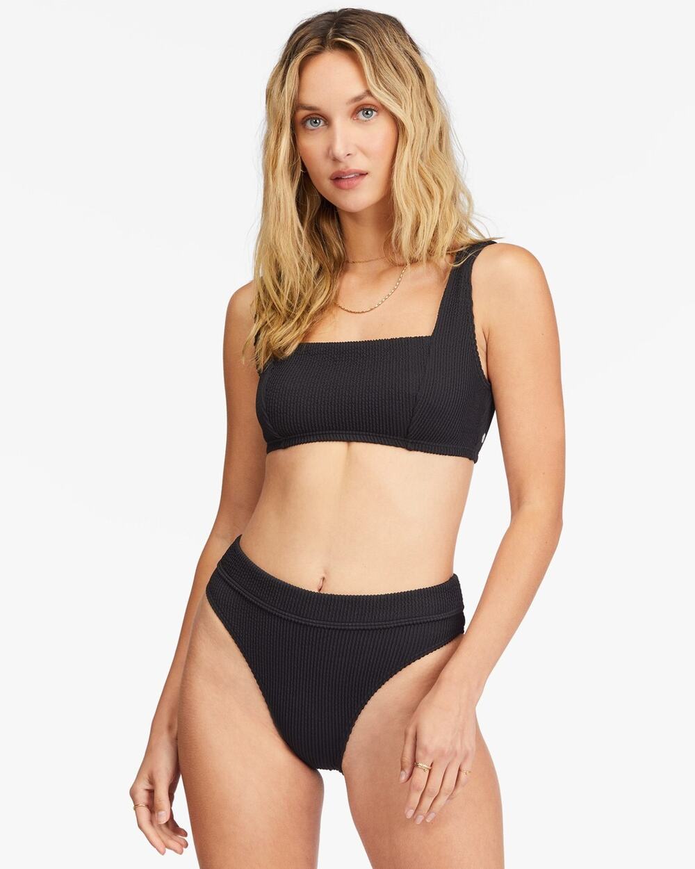 Billabong Summer High Square Bralette Underwire Bikini Top for Women Black Sz XS